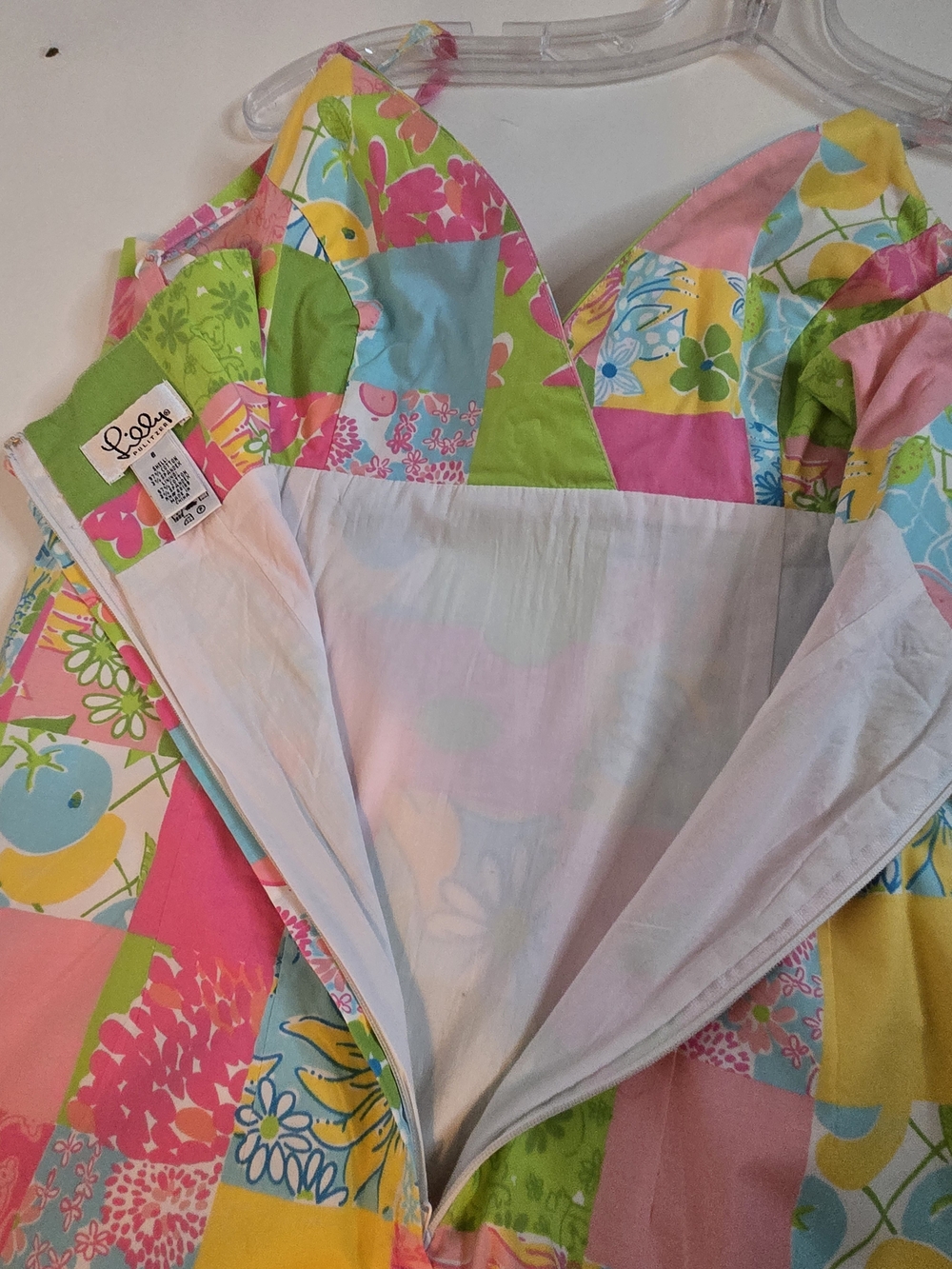 Lilly Pulitzer Colorful Patchwork Mini Dress Pink, Green & Yellow Women's Size 6 - Picture 9 of 12